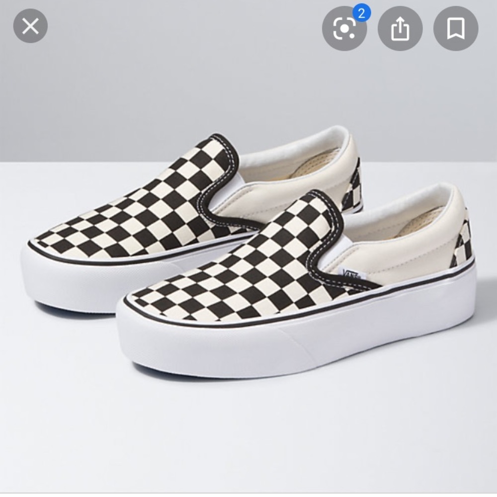 Platform Checkered Slip on Vans